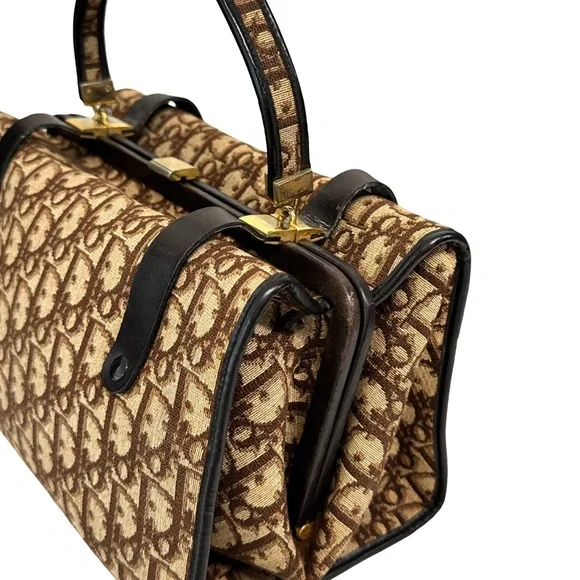 SOLD! Dior Brown and Black Patterned Satchel-Authenticity guaranteed - Picture 2 of 4